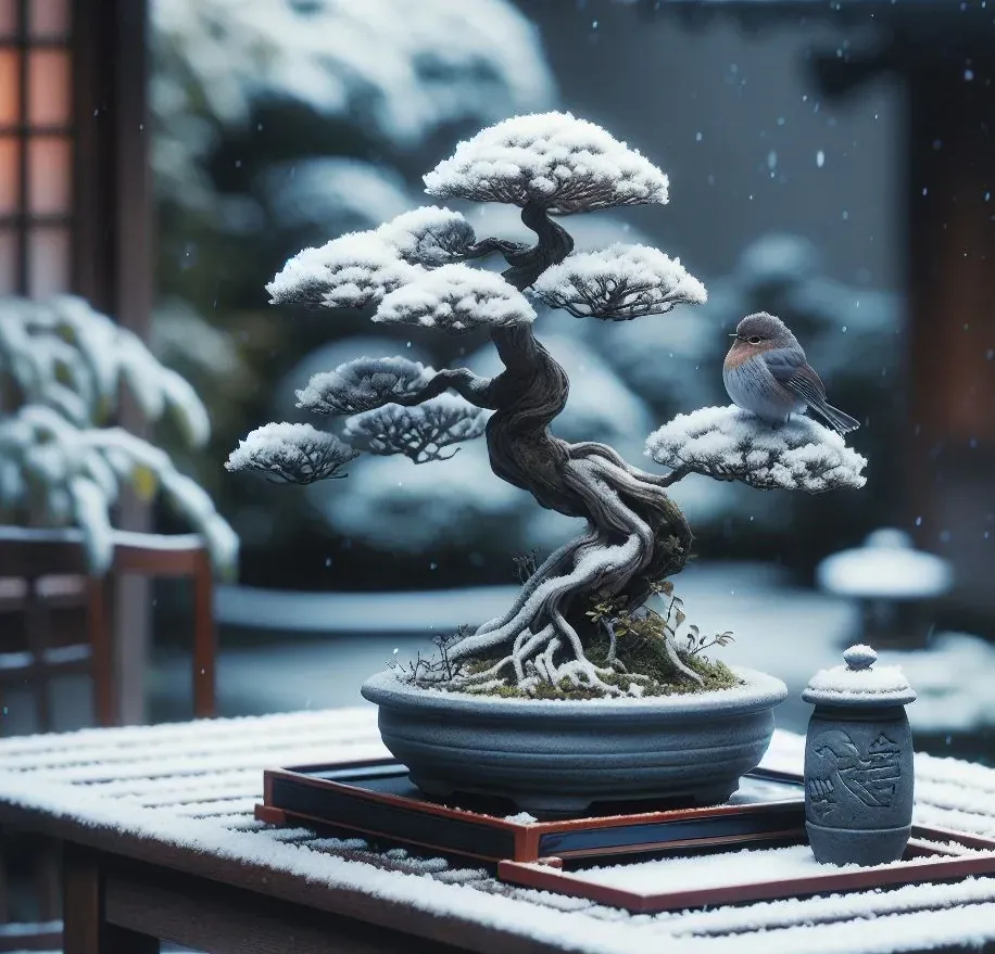 Snow on bonsai